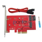 PCIE x4 to key B key M NGFF M.2 + SATA3.0 expansion card