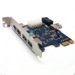 PCIE x1 to 5 port USB3.0 with 19pin USB header expansion card